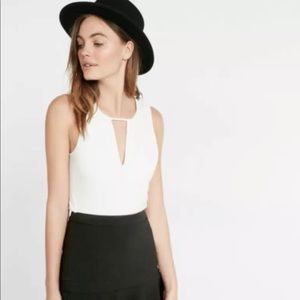 Express Tank Top Keyhole Cream Ivory Size S
